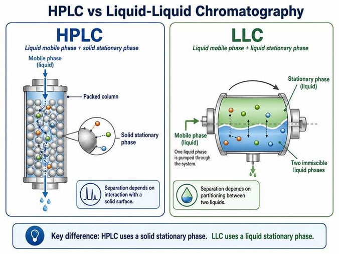 LiLiChro: Differences of High Performance Liquid Chromatography and Liquid-Liquid Chromatography